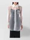 Comme Des Garçons Layered Wool Mesh And Tulle Shirt