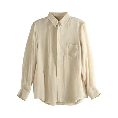 Pre-owned Comme Des Garçons Sheer Oversized Fit Shirt 'beige' | Tan | Women's Size S In Brown
