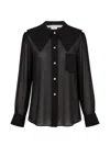Comme Des Garçons Sheer Oversized-collar Blouse In Black