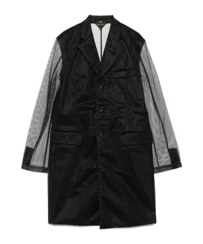 COMME DES GARÇONS COMME DES GARÇONS SHEER PANELLED COAT