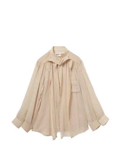 Comme Des Garçons Button-up Pocket Shirt In Nude