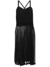 Comme Des Garçons Sheer Pleated Dress In Black