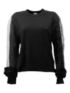 Comme Des Garçons Sheer-sleeve Sweatshirt In Black