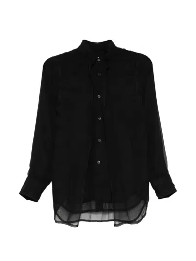 Comme Des Garçons Sheering-effect Shirt In Black