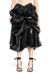 Comme Des Garçons Black Gathered Faux-leather Maxi Skirt In Black