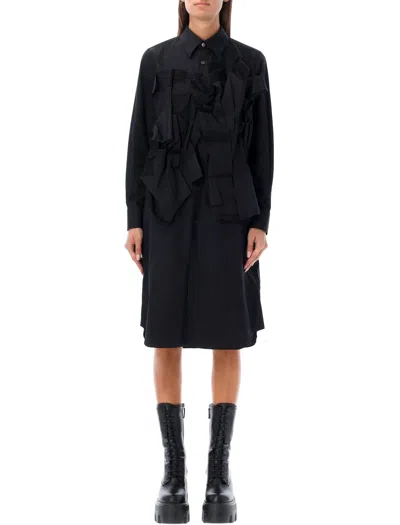 Comme Des Garçons Shirred Dress For Women In Black