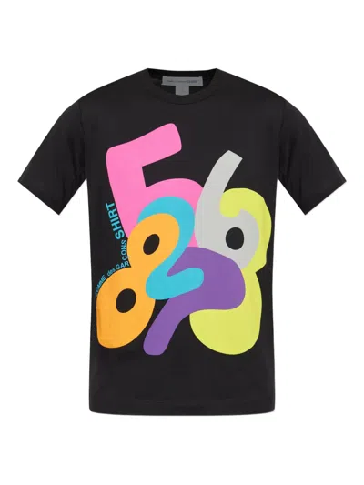 Comme Des Garçons Shirt Abstract-print T-shirt In Black