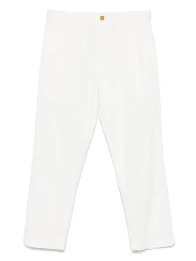 Comme Des Garçons Shirt Tapered-leg Cropped Trousers In White