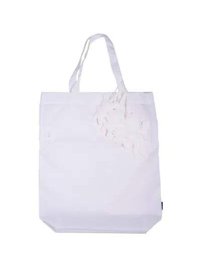 Comme Des Garçons Shirt Appliqué-detail Tote Bag In White