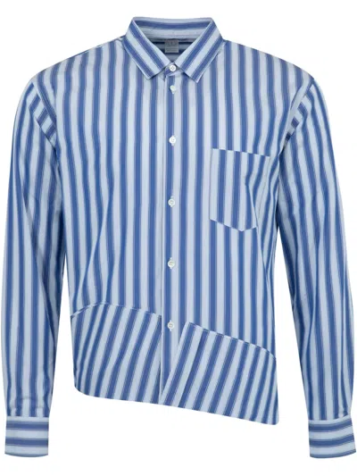 Comme Des Garçons Shirt Asymmetric Cotton Shirt In Blue