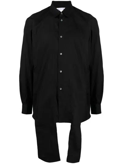 Comme Des Garçons Shirt Asymmetric-hem Cotton Shirt In Black
