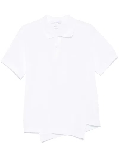 Comme Des Garçons Shirt Asymmetric Polo Shirt In 2 White