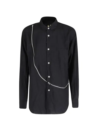 Comme Des Garçons Shirt Asymmetric Zip-detail Shirt In Black