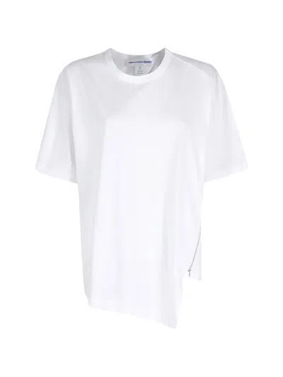 Comme Des Garçons Shirt Asymmetric Zip-detail T-shirt In Multi