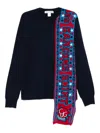 Comme Des Garçons Shirt Attached-scarf Sweater In Blue