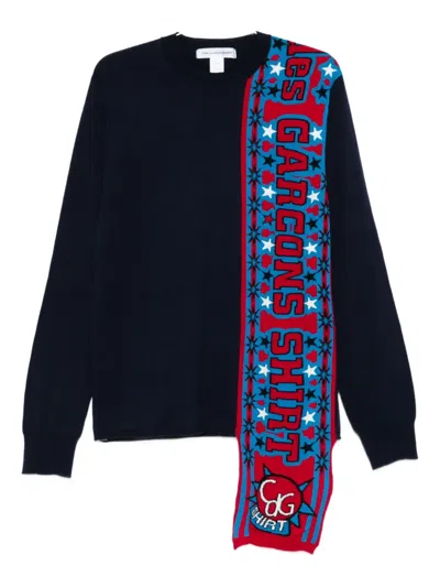 COMME DES GARÇONS SHIRT ATTACHED-SCARF SWEATER