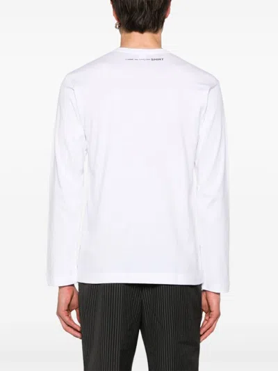 Comme Des Garçons Shirt Back Print T-shirt Men White In Cotton