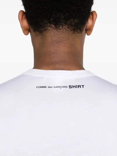 Comme Des Garçons Shirt Back Print T-shirt Men White In Cotton In Pink