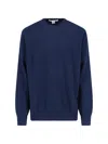Comme Des Garçons Shirt Crew-neck Wool Sweater In Blue