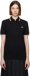 Comme Des Garçons Shirt Black Fred Perry Edition 'strong Will' Polo In 1 Black