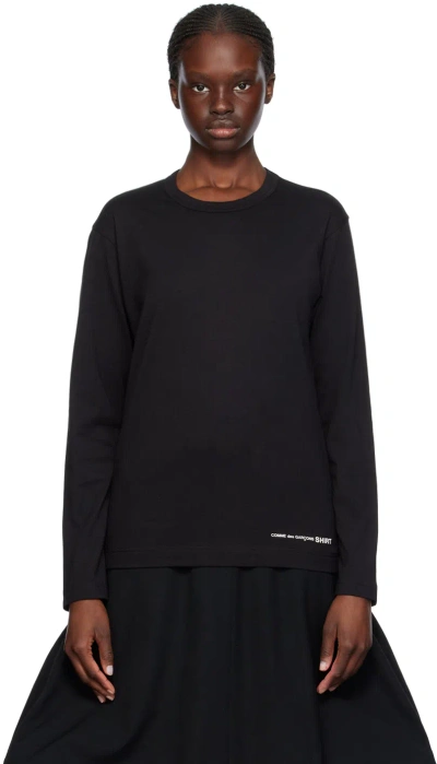 Comme Des Garçons Shirt Black Printed Long Sleeve T-shirt In 1 Black