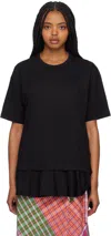 Comme Des Garçons Shirt Black Ruffled T-shirt