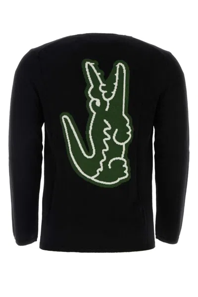 Comme Des Garçons Shirt Black Wool Comme Des Garã§ons Play X Lacoste Sweater