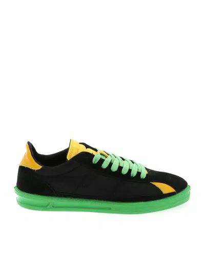 COMME DES GARÇONS SHIRT BLACK YELLOW AND GREEN SNEAKERS