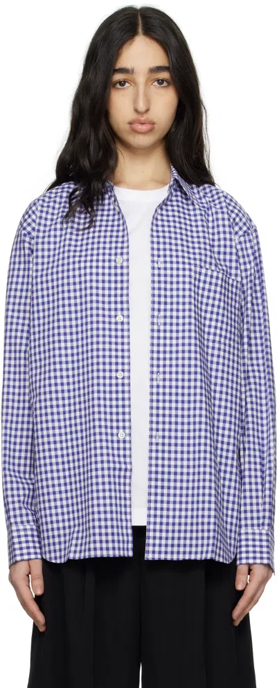 Comme Des Garçons Shirt Blue & White Gingham Shirt In 2 Blue