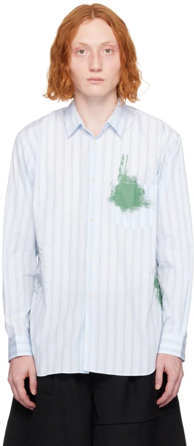 Comme Des Garçons Shirt Blue & White Striped Shirt In 1 Stripe
