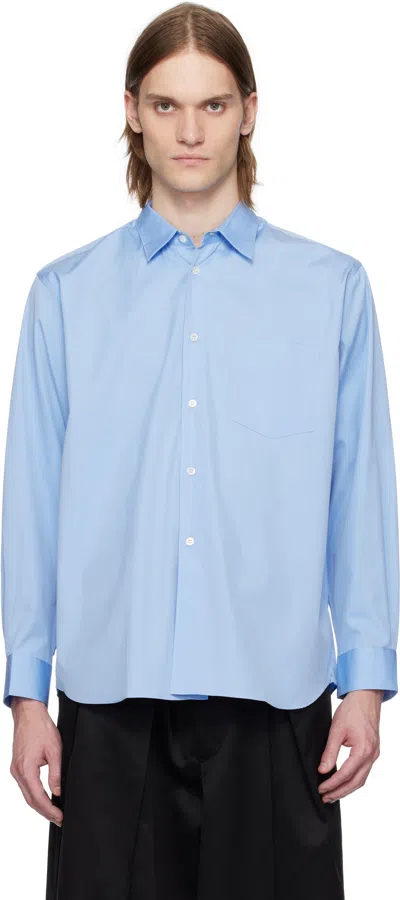 Comme Des Garçons Shirt Blue Cotton Poplin Plain Shape 1 Shirt In 6 Blue