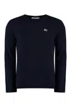 COMME DES GARÇONS SHIRT BLUE CREW-NECK WOOL SWEATER FOR MEN FROM FW23 COLLECTION