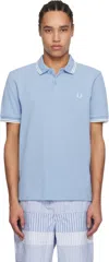 Comme Des Garçons Shirt X Fred Perry Striped-trim Polo Shirt In 1 Sky Blue