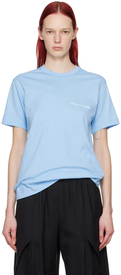 Comme Des Garçons Shirt Blue Printed T-shirt In 3 Blue
