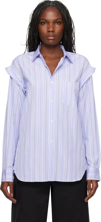 Comme Des Garçons Shirt Blue Stripe Poplin Shirt In 1 Stripe