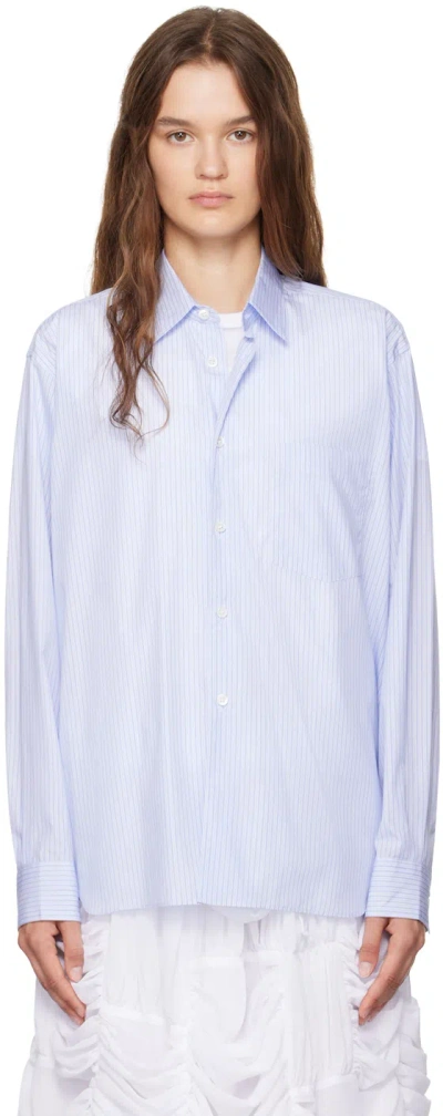 Comme Des Garçons Shirt Blue Striped Shirt In 9 Stripe 124