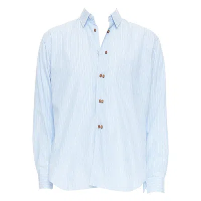 Pre-owned Comme Des Garçons Comme Des Garcons Shirt Blue White Stripes Bean Shaped Buttons Shirt S