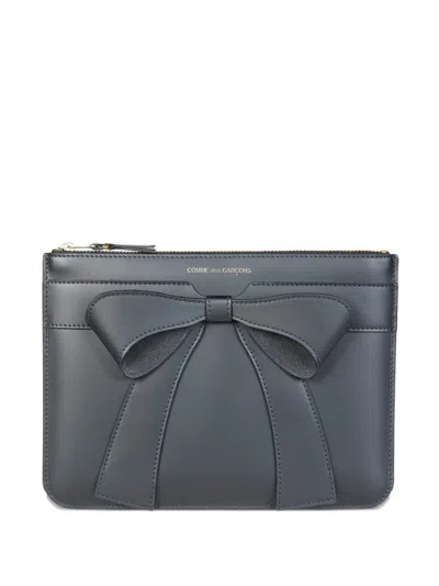Comme Des Garçons Shirt Bow-detail Big Wallet In Black