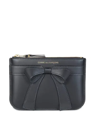 Comme Des Garçons Shirt Bow-detail Wallet In Black