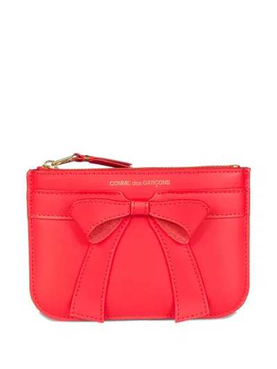 Comme Des Garçons Shirt Bow-detail Zip Wallet In Pink