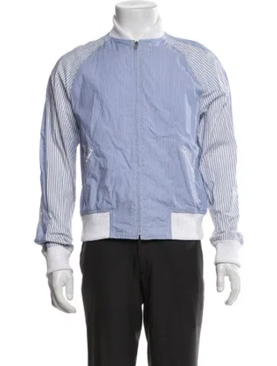 Pre-owned Comme Des Garçons Shirt Boys Striped Bomber Jacket In Blue