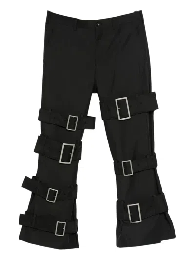 Comme Des Garçons Shirt Buckle-fastening Belted Trousers In Black