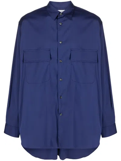 Comme Des Garçons Shirt Button-up Long-sleeve Shirt In Blue