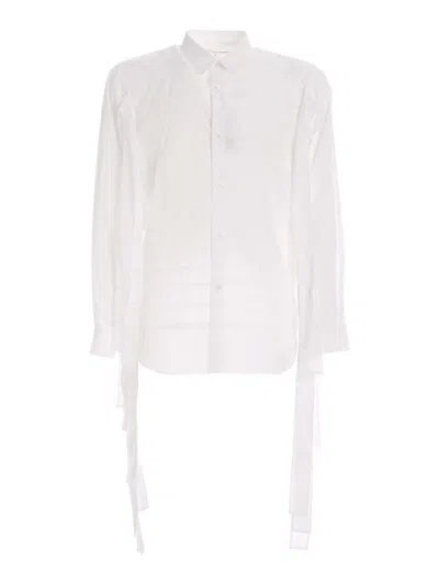 Comme Des Garçons Shirt Laces Shirt In White In Blanco