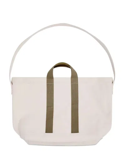 Comme Des Garçons Shirt Canvas Tote Bag In White
