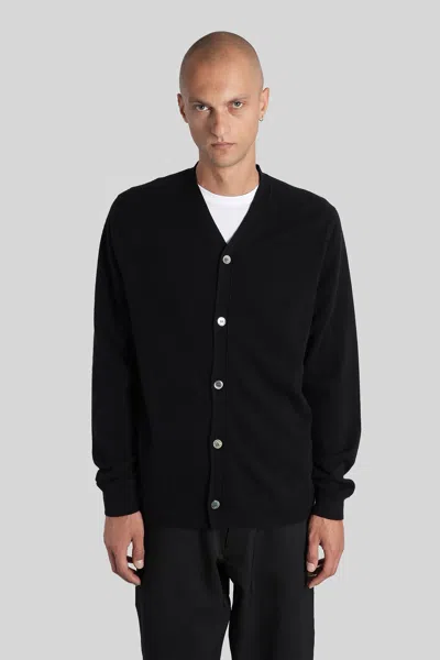 COMME DES GARÇONS SHIRT CARDIGAN IN BLACK WOOL