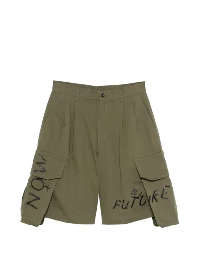 Comme Des Garçons Shirt Cargo Printed Shorts In Green