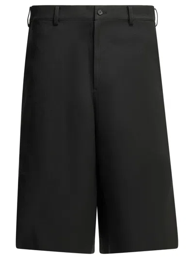 Comme Des Garçons Shirt Cargo Shorts With Zipper Detail In Black
