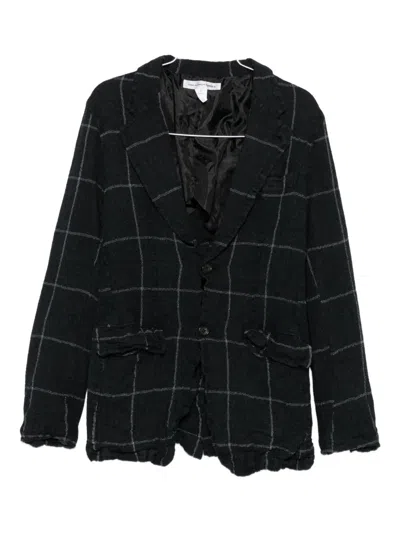 Comme Des Garçons Shirt Checked Blazer In Gray
