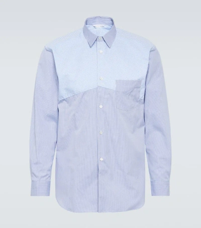 Comme Des Garçons Shirt Checked Cotton Poplin Shirt In Blue